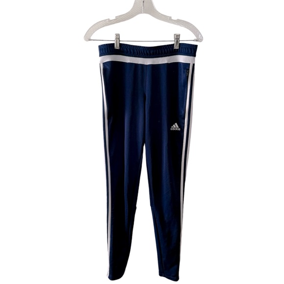 Adidas Training Track Pants Youth Boy Size Small Navy Blue White Soccer Sporty - Picture 1 of 14